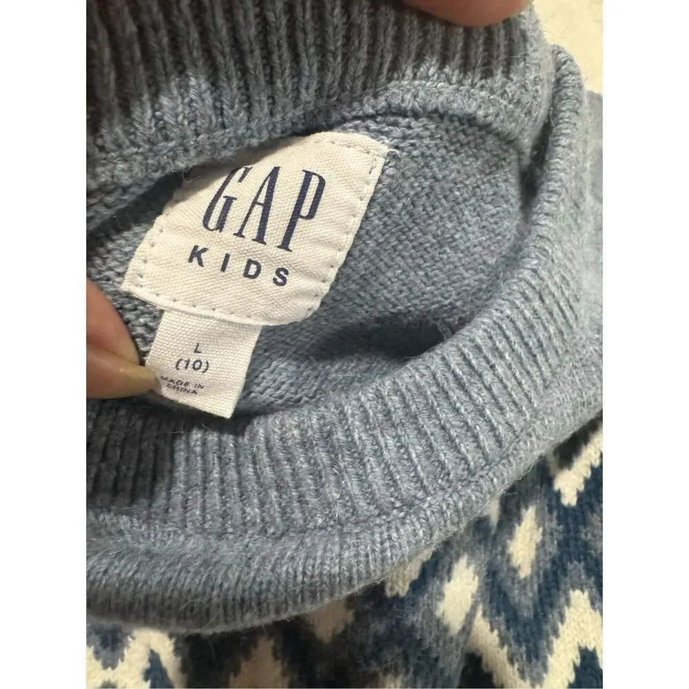 Gap kids fair isle print sweater cotton L10